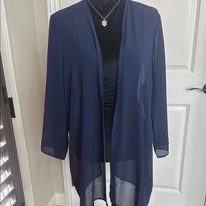 Colleen Lopez Navy Sheer Cardigan